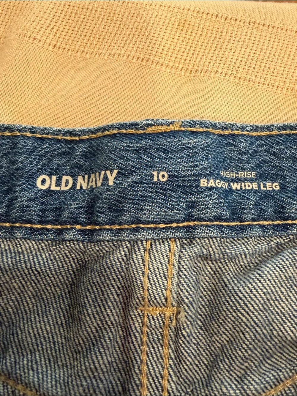 Girls 10 Old Navy Blue Wide-Leg Jeans with Strawberry Embroidery